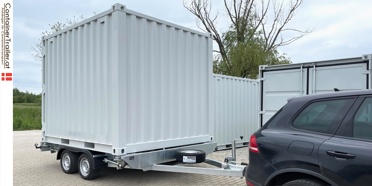 2-akset trailer til transport af 10 fods container