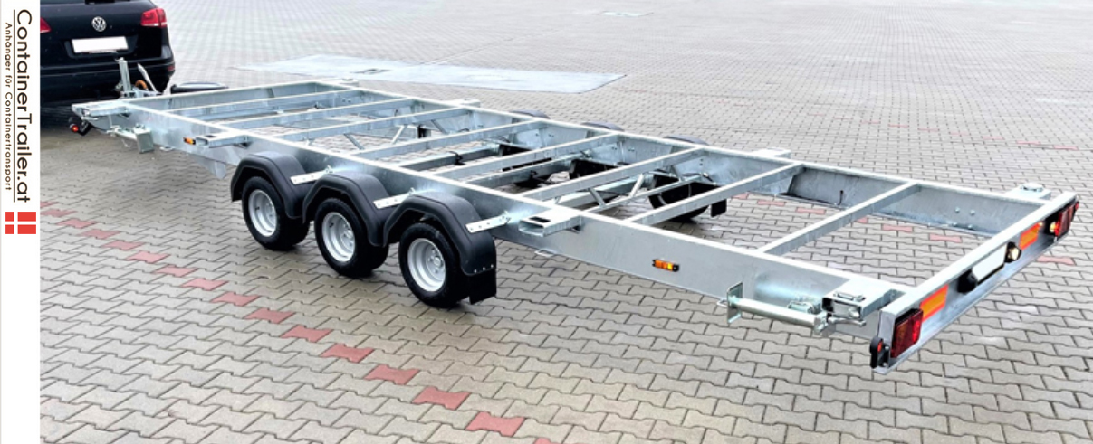 3-akset trailer til transport af 20 fods container